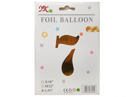 Balon folie Cifra 7 auriu 100cm 221935