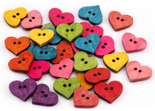 Nasturi lemn Inimioare 10buc rosii (ML6-8) 227159
