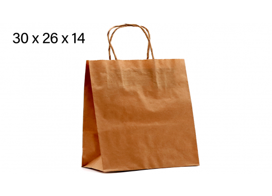 Punga hirtie craft 30*26*14 70gr, minere rasucite 302614R