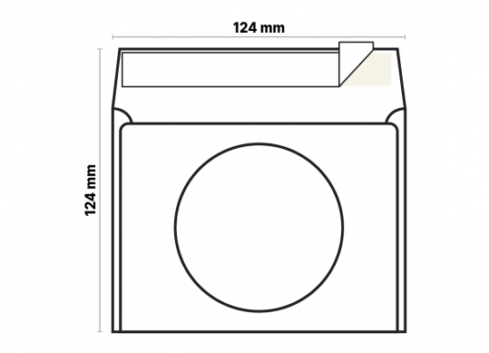 Plic CD hirtie/124*124 cu fereastra 6112