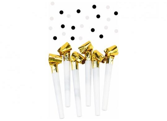 Fluieras party MAXI (6buc) confetti aurii MX428