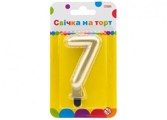 Lumanare-Cifra 7 Maxi aurie/2 parti 7.62cm MX622095G-7