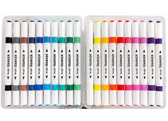 Marker Acrylic 18cul 2 parti ML14-6(cutie plastic) CY6628-18