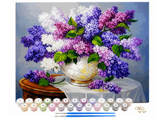 Tablou (30*40/cifre) Cos cu liliac color (fara sasiu) KTL7176