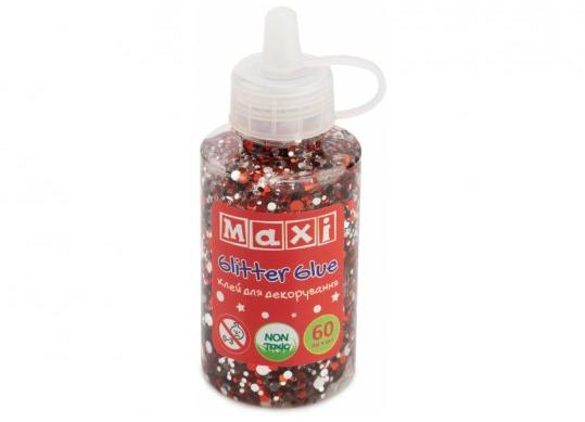 Lipici decor cu sclipici si confetti Maxi tub 60ml.negru MX61751