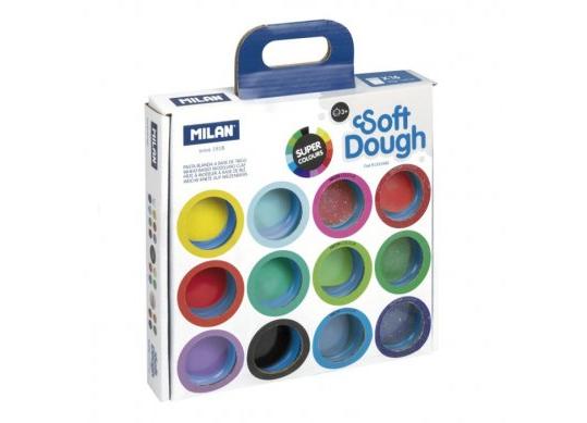 Plastilina Milan 16culori (8 de baza+4neon+4sclipici)30g 913316SC
