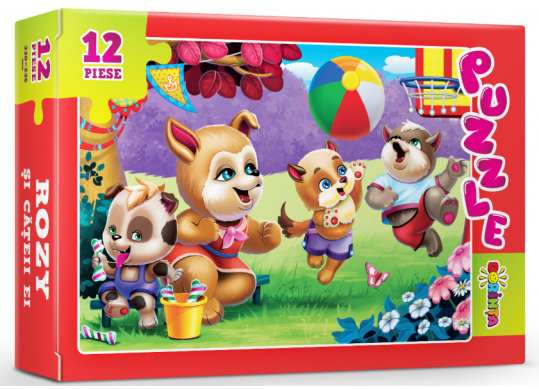 Puzzle 12 buc Rozy si cateii ei PD0957