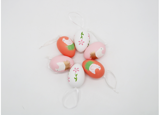 Ou decorativ plastic set 6buc (R/V/G) ML1-161