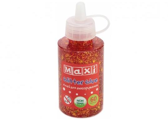 Lipici decor cu confetti Maxi tub 60ml.rosu MX61743