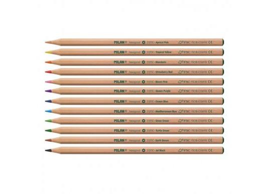 Creioane color Milan 12cul Lemn natur 07221212FSC