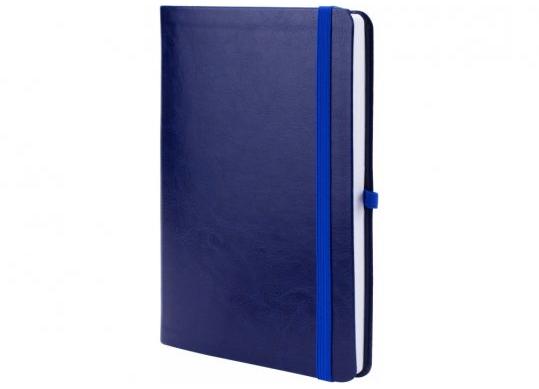 Agenda nedatata A5 128 foi cu elastic (cop.moale,piele)Albastru O20124-02