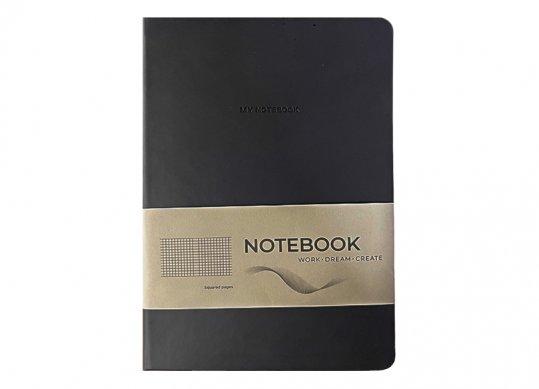 Agenda nedatata A5 96foi cu elastic Obsidian Black ID2102