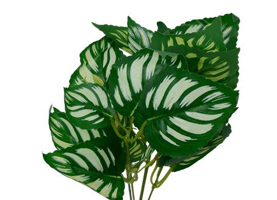 Planta artificiala decorativa 35cm frunze verzi cu alb FY-565