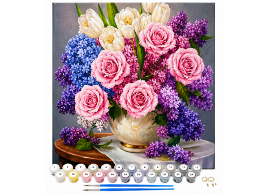 Tablou (30*40/cifre) Buchet de flori (fara sasiu) KTL7163