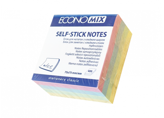Notite autoadezive Economix 75x75mm/400foi (4culori) E20937
