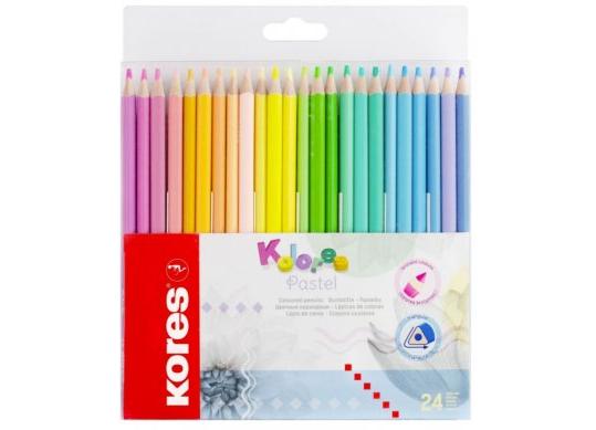 Creioane color Kores 24cul PASTEL (triunghiulare/3mm) K93321