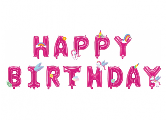 Baloane Happy Birthday 13buc,Unicorn MX21020121