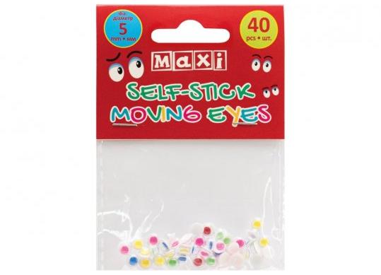 Ochi mobili autoadezivi color 5mm/40buc.Maxi MX61720