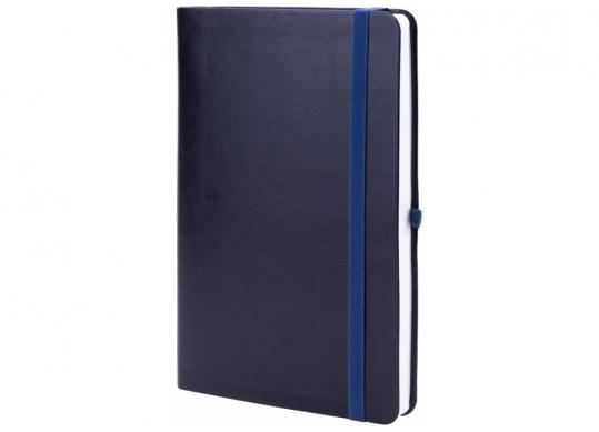 Agenda nedatata A5 128 foi cu elastic (cop.moale,piele)Albastru inchis O20124-24