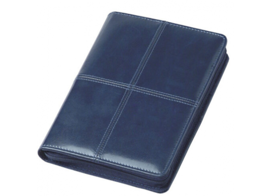 Agenda nedatata A5 de lux Bluette Albastra cu fermuar 323BLU