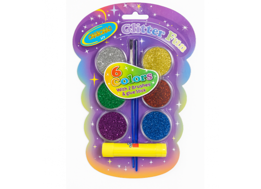 Sclipici 6 cul.+2 pensule si lipici (ML21-1) 000173