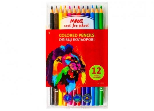 Creioane color Maxi 12 culori plastic triunghiulare MX11515