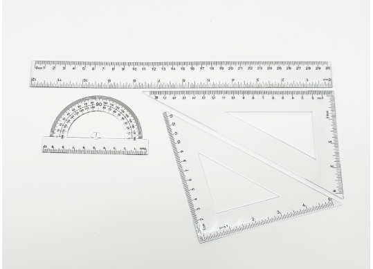 Rigle Set (rigla 30cm/2echere/raportor)transparent MLD7-3