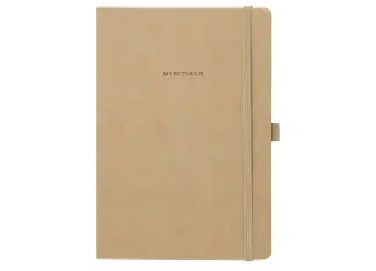 Agenda nedatata A5 96foi mate,coperta flexibila cu elastic nude brown ID2204