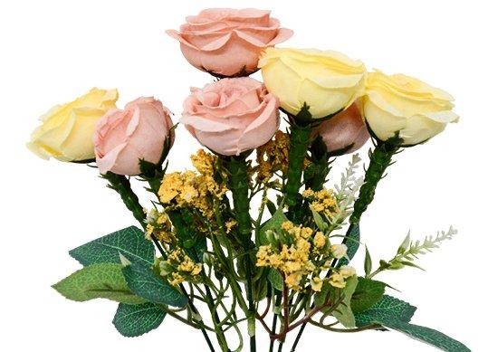 Flori decorative (buchet trandafiri) 36cm (5culori) FY-554