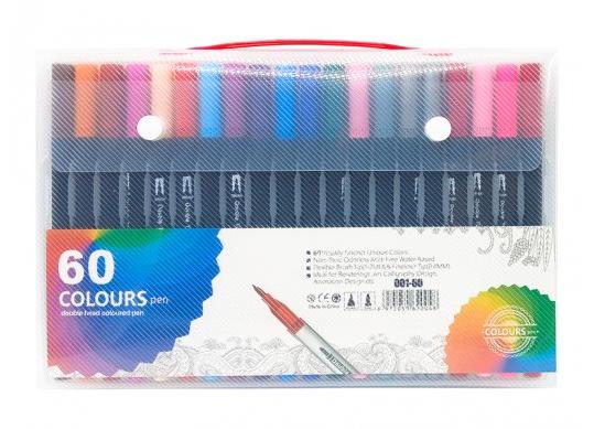 Liner fine+Brush 60 culori ML49-12(0.4mm-1-2mm) 001-60