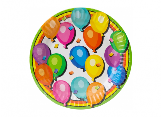 Farfurie din hirtie MAXI Balloons 6 buc 17.78cm MX44355