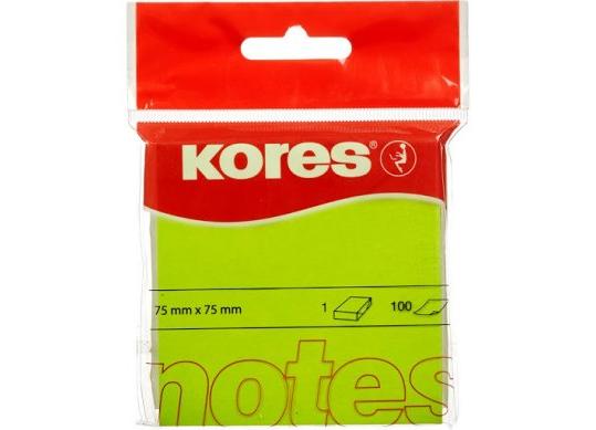 Notite autoadezive Kores 75x75mm (lime) K47077