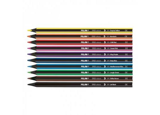 Creioane color Milan 10cul Ergo+ascutitoare 07229110