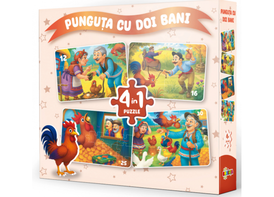 Puzzle 4in1 Punguta cu doi bani PD4277