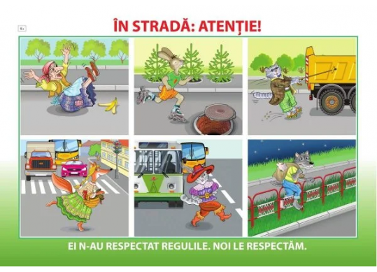 Plansa.In strada:Atentie+In transportul public 70x100cm EP11