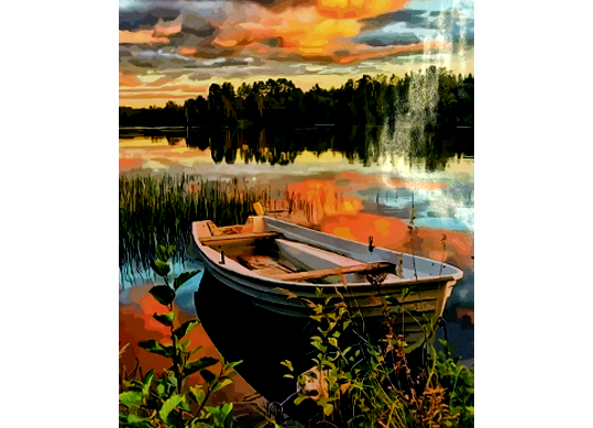 Tablou (30*40/cifre) Asfintitul si barca KTL936