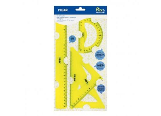 Rigle Set Milan Flex Galben(rigla 30cm/2echere/raportor) 359801Y