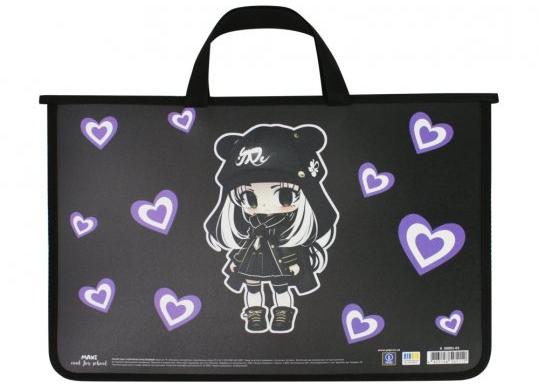 Geanta plastic A4 cu fermoar Girl MX30001-01