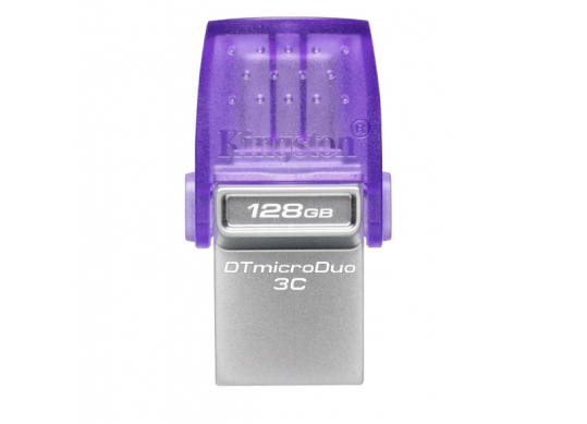 Flash USB: 128GB USB3.2 Kingston DataTraveler microDuo 3C, Purple, USB-C + USB-A, Ultra-small (Re DTDUO3CG3/128GB