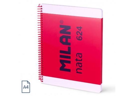 Caiet A4 80foi (albe) Milan spira/rosu 57041E80P