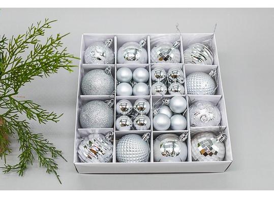 Jucarii pentru Brad set 16buc/6cm ML28-21(argintiu) 231989