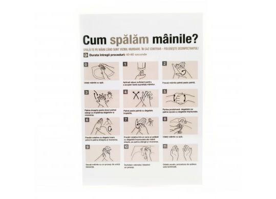 Eticheta info Cum spalam miinile, 21X30cm( laminat) BX000005