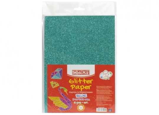 Carton cu sclipici 290gr/m2  A4 Turcuaz MX61924