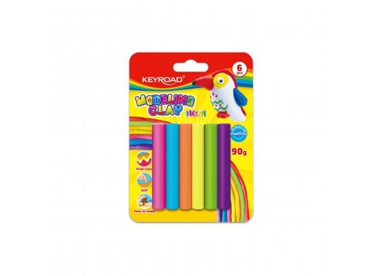 Plastilina Keyroad 6culori*15gr Neon KR972234