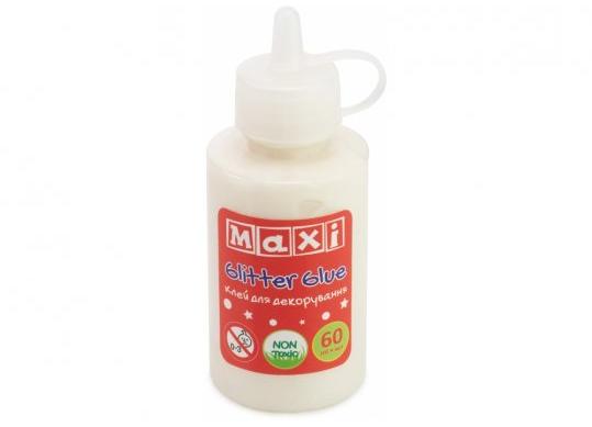 Lipici decor cu sclipici perlat Maxi tub 60ml.alb MX61781