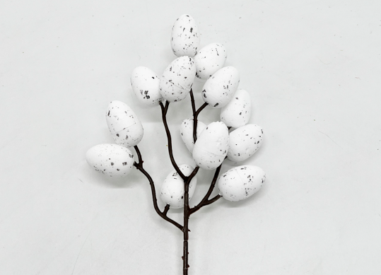 Ou decorativ polistiren crenguta prepelita mic (albe/rosii) ML1-105