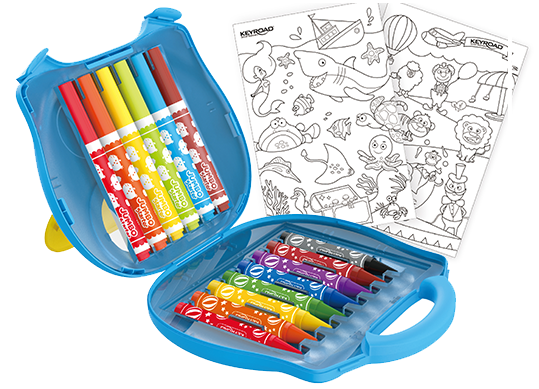 Set desen 16pcs Keyroad (carte+carioci+creioane cerate) KR972321