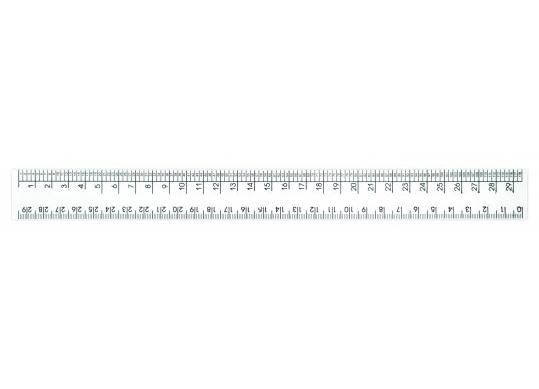 Rigla plastic 29cm (alba 1/4) KR14