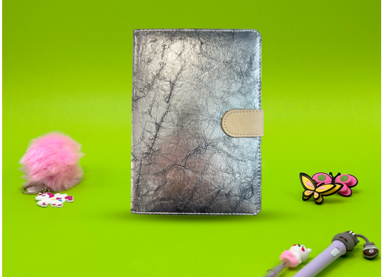 Carnet A5 80foi coperta piele ECO cu magnet hirtie crem, linie MX26235