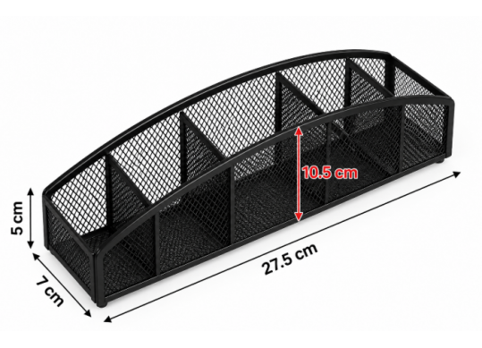 Suport birou din plasa metal (ML130-50) 5 comp. p/u pixuri RH-7046